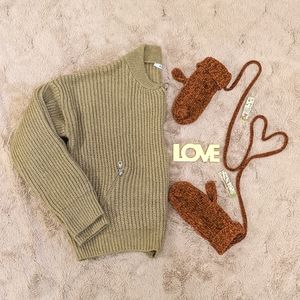 Oversized zipper sweater cardigan